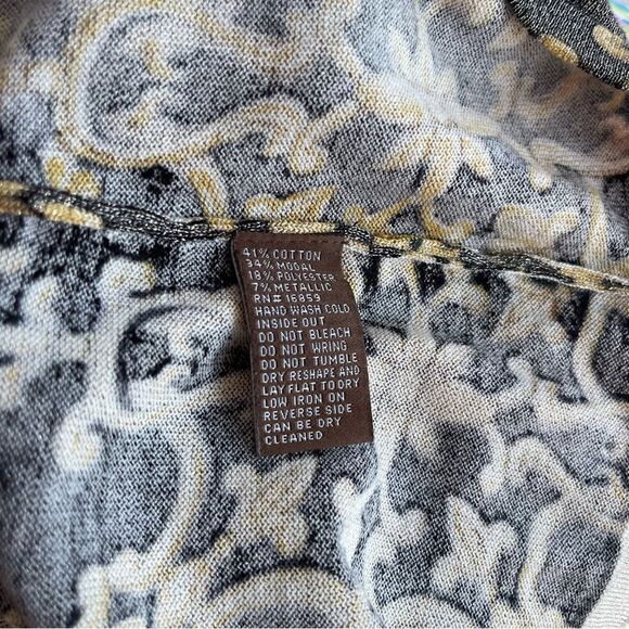 J. McLaughlin Metallic Scroll Long Sleeve Dress XS - Picture 8 of 8